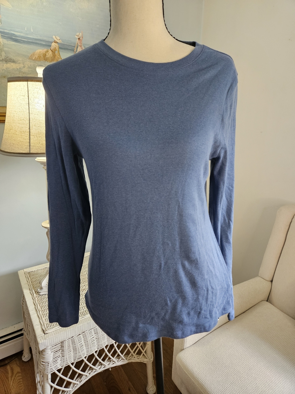 Eddie Bauer Women's Long Sleeve Crewneck Top - Slate Blue. P141